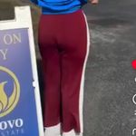 Sincerely Jules Wide Straight Leg Red White Striped Trouser Pants Size L Photo 2