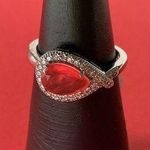 Bomb Party RBP2100 "The Sparkling Fish" Tangerine Quartz - Rhodium Sz 9 Ring NWT Photo 0