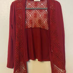 ⭐️Boutique Annianna burgundy red open Cardigan medium Photo 0