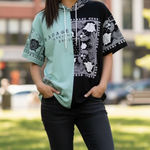 Fresh Laundry Short Sleeve Graphic Hoodie Tee, Women’s Size L, Two Photo 0