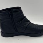 Munro Women’s Leather Ruched Ankle Booties Size 5 1/2 M – Side Zip Comfort Shoes Photo 3