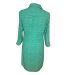 CAbi  429 Emerald Green Dotted Kelly Shirt Dress S 3/4 Roll Tab Sleeves Photo 4