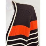 Ralph Lauren Lauren Striped Cardigan Sweater Brown Orange White Women's Large Photo 4