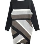 Katherine Barclay Dress Womens Large Knit Sweater Geometric Striped Career NWT Photo 3