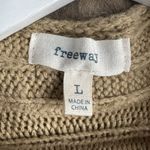 Freeway Apparel Freeway Size L Cardigan Sweater Cocoon Cable Knit Open Fur Trim Dolman Sleeve Photo 2