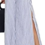 ONIA Chloe Striped Wide Leg Pants High Slit Photo 7