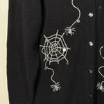 Quacker Factory The Vintage Halloween Spider Web Beaded Button Down Cardigan XL Photo 1