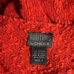Chico's Additions by Sweater Top Textured Orange Sz 1 Med Long Sleeve V Neck Photo 7