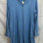 NEW Como Vintage women's light blue denim indigo long sleeve collared dress S Photo 0