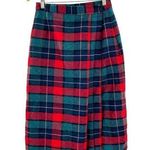 Vintage Boundary Waters Plaid Wool Pleated Midi Skirt 12 Photo 0