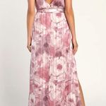 Lulus Lulu’s Sparkling Summer Purple Floral Lurex Maxi Dress Size Small Photo 1