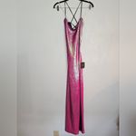 Lulus  Glam Diva Iridescent Hot Pink Sequin Lace-Up Maxi Dress Photo 5