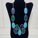 Kendra Scott Rare Drea Necklace Gold Chain Turquoise Blue & Green Stone Agate Photo 4