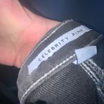 Celebrity Pink Washed Out Black Frayed Fringed Hem Mini Skirt Pockets 15/32 Photo 14