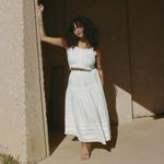 DÔEN Ari Eyelet Embroidered Button Front Organic Cotton Tank | Medium | Salt White Photo 4