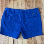 Michael Kors Women's Blue Chino Shorts Size 12 Cotton Spandex Zip Casual Photo 1