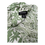 Juliana Collezione 100% Silk Fringed Scarf Cream Sage Green Floral‎ Print​​​ Photo 2