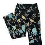 Soft Surroundings Chinoiserie Black Foil Bird & Floral Print Straight Pants XS Photo 9