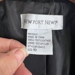 Newport News Black Suede Look 100% Soft Leather Button Front Jacket Size 10 Photo 6