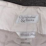 Christopher & Banks  Embroidered Floral Khaki Capri Pants Size 4 Photo 4