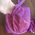 Chantelle  Elegant Magenta Floral Chic Feminine Lace Bra Size 32DD Photo 1