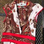 Bebe 🛍️ Brown Paisley Print Silk Dress Fitted Bodice XS Photo 6