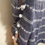 Colors De’ Opal Poncho or swim woman one size fits all blue denim white tassle Photo 2