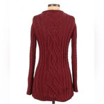 Boston Proper  | Rust Red Cable Knit Cold Shoulder Cotton Sweater Size XXS Photo 1