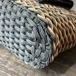 Brighton Edna Black Leather and Woven Raffia Straw Shoulder Bag Photo 6