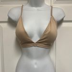 Inibud Cream Removable Padded Yoga Seamless V Neck Bralette Photo 0
