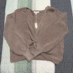 She & Sky NWT  Brown twist front sweater Medium Photo 0