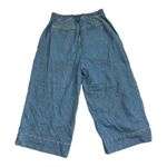 Anthropologie Pilcro Pleated Wide Leg Culotte Crop Denim Jeans | Light Wash | 29 Photo 2