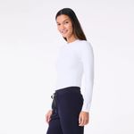 FIGS  Ribbed Longsleeve Underscrub in White, Size Large Photo 1