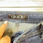 GRACE IN LA Womens Mid Rise Slim Blue Jeans Size 29/29 with 2% stretch Distressed Photo 3