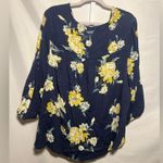 Angels Forever Young Women’s Boho Lace Floral Peasant Blouse 3/4 Sleeve Size 1X Photo 1