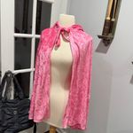 Pink Crushed Velvet Hooded Festival Cape Photo 6