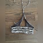 Vitamin A  Brown and White Snakeskin Criss Cross‎ Halter Bikini Top Photo 6