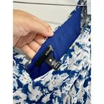 AQUA  Maxi Dress Womens Size Small Tiered Metallic Formal Evening Gown Blue White Photo 6