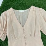 ASTR Tallulah Cropped Button Front Creamy Pink 3/4 Sleeve Blouse Top Photo 5