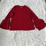Vine & Love  Women’s Metallic & Sparkling Red Ruffled long sleeve top size Large Photo 11