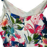 Parker  Floral Fiesta Ruffled Formal Mini Dress in White/Pink/Blue Size M Photo 8