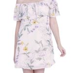 Forever 21 Off Shoulder Dress Floral Pastel Pink Colorful Ruffle S Photo 0