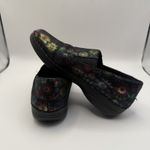 Spring Step Professional Nurse Shoes Black Clogs Flowers Sz 6M Manila Flpwer Photo 7