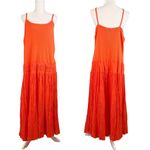 Mlle Gabrielle Dress Orange Maxi 20W Stretch Top Crinkle Finish Beaded New Photo 10