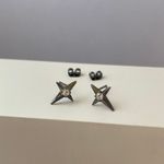 Small Mini Star Stud Earrings for Men Women,CZ Star Earrings Black Photo 1