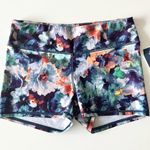 American Eagle NWT Floral Multicolor Mid Rise Stretch Gym Athletic Shorts M Photo 0