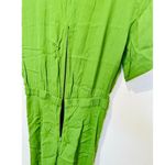 Reformation Green Satin Blend Short Sleeve V-Neck Danika A-Line Dress Size M Photo 11