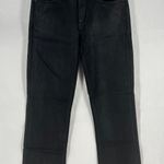 Hudson Jeans Hudson Nico Straight Jeans Women 27 Coated Black Denim Stretch Mid Rise Slit Hem Photo 0