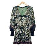 Free People Music & Lyrics Mini Boho Sweater Dress Black Green Combo Size Small Photo 1
