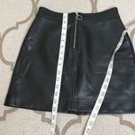 Aritzia Wilfred free Black vegan Leather zip front mini Skirt Size 0 Photo 2
